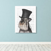 Schnauzer, Formele hond en Pet Canvas Afdruk (Insitu (Houten vloer))