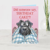 Schnauzer Funny Hungry Birthday Kaart (Voorkant)