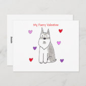 Schnauzer Furry Valentijn Feestdagenkaart (Voorkant / Achterkant)