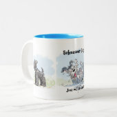 Schnauzer Gang Funny Coffee Mug Tweekleurige Koffiemok (Voorkant links)