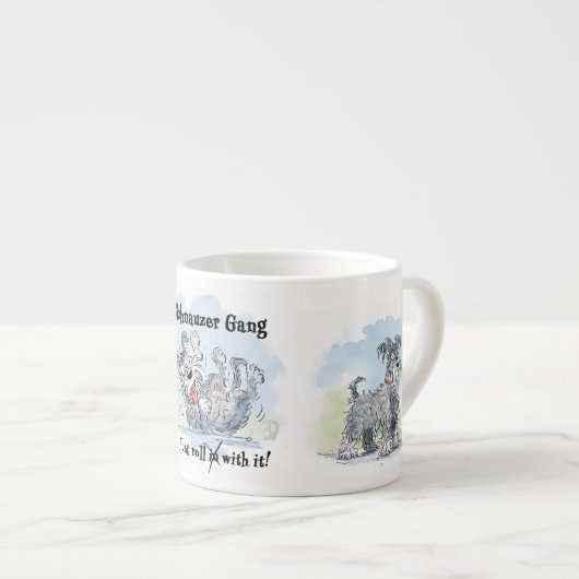 Schnauzer Gang Funny Espresso Kop (Voorkant rechts)