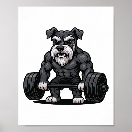 Schnauzer Gewichtheffen Bodybuilder Workout Gym Do Poster (Voorkant)