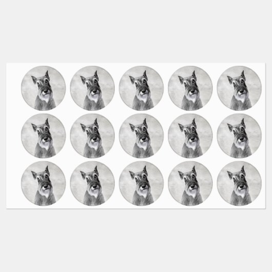 Schnauzer (Giant) - Cute Original Dog Art Labels (Vel)