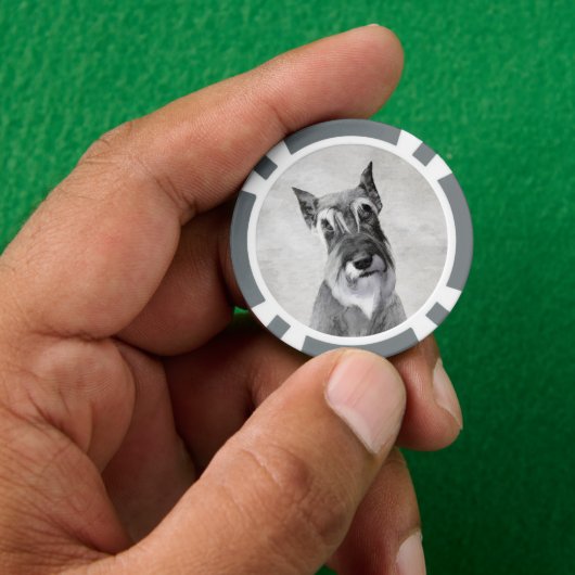 Schnauzer (Giant) - Cute Original Dog Art Poker Chips (Hand)
