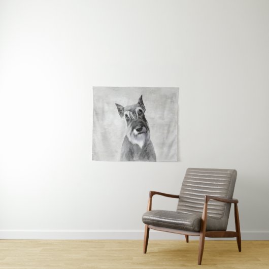 Schnauzer (Giant) - Cute Original Dog Art Wandkleed (In Situ (horizontaal))