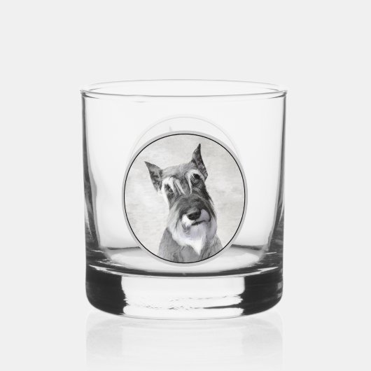 Schnauzer (Giant) - Cute Original Dog Art Whisky Glas (Achterkant)