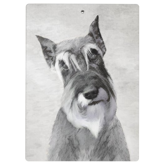 Schnauzer (Giant) schilderen - Dog Art Klembord (Achterkant)