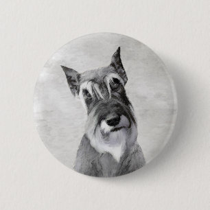 Schnauzer (Giant) schilderen - Dog Art Ronde Button 5,7 Cm