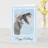 Schnauzer (Giant, Standard) schilderen - Dog Art Kaart (Gele Bloem)