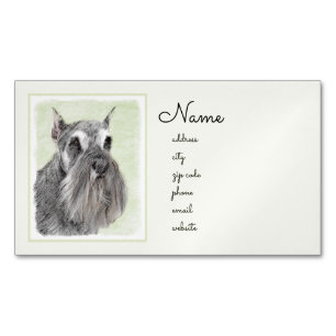 Schnauzer (Giant, Standard) schilderen - Dog Art Magnetisch Visitekaartje