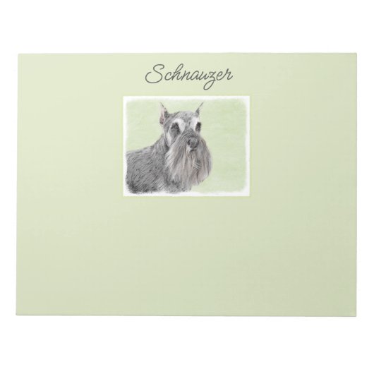 Schnauzer (Giant, Standard) Schinting - Dog Art no Notitieblok (Voorkant)