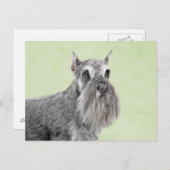 Schnauzer (Giant, Standard) Schnauzer - Dog Art Briefkaart (Voorkant / Achterkant)