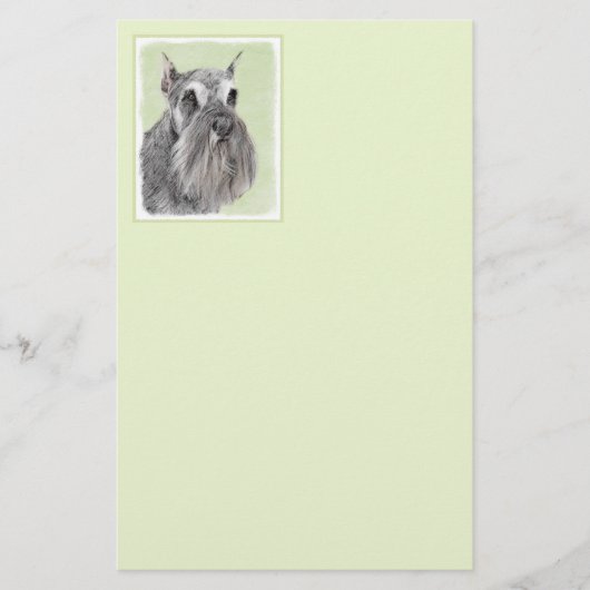 Schnauzer (Giant, Standard) Schnauzer - Dog Art Briefpapier (Voorkant)