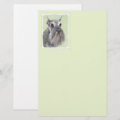 Schnauzer (Giant, Standard) Schnauzer - Dog Art Briefpapier (Voorkant / Achterkant)