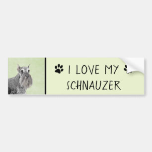 Schnauzer (Giant, Standard) Schnauzer - Dog Art Bumpersticker