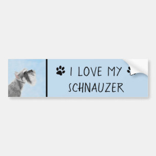 Schnauzer (Giant, Standard) Schnauzer - Dog Art Bumpersticker