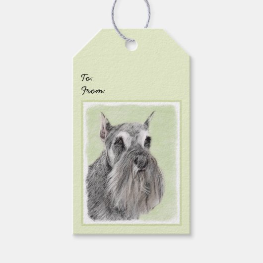 Schnauzer (Giant, Standard) Schnauzer - Dog Art Cadeaulabel (Voorkant)
