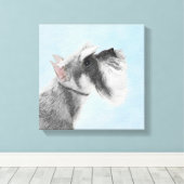 Schnauzer (Giant, Standard) Schnauzer - Dog Art Canvas Afdruk (Insitu (Houten vloer))
