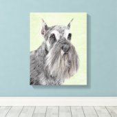 Schnauzer (Giant, Standard) Schnauzer - Dog Art Canvas Afdruk (Insitu (Houten vloer))