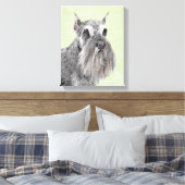 Schnauzer (Giant, Standard) Schnauzer - Dog Art Canvas Afdruk (Insitu (Slaapkamer))