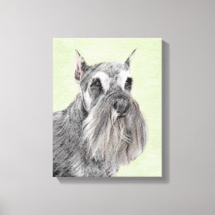 Schnauzer (Giant, Standard) Schnauzer - Dog Art Canvas Afdruk