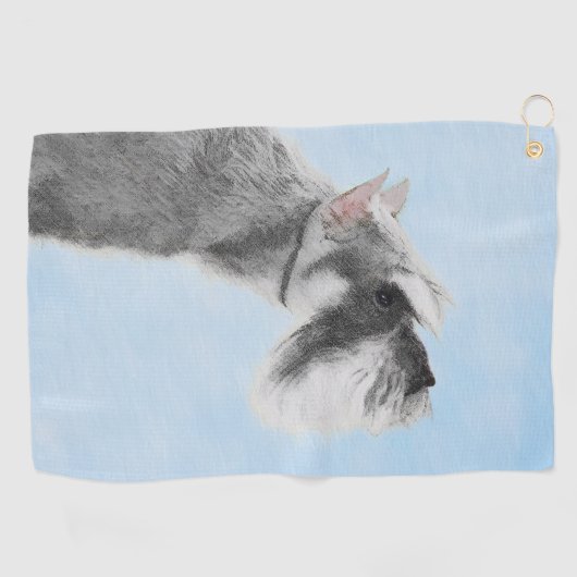 Schnauzer (Giant, Standard) Schnauzer - Dog Art Golfhanddoek (Horizontaal)
