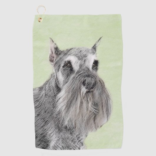 Schnauzer (Giant, Standard) Schnauzer - Dog Art Golfhanddoek (Voorkant)
