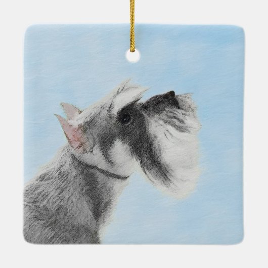 Schnauzer (Giant, Standard) Schnauzer - Dog Art Keramisch Ornament (Achterkant)