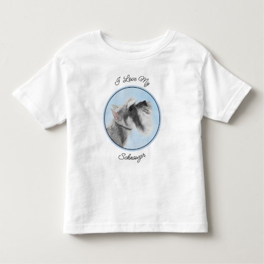 Schnauzer (Giant, Standard) Schnauzer - Dog Art Kinder Shirts (Voorkant)