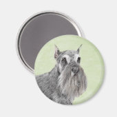 Schnauzer (Giant, Standard) Schnauzer - Dog Art Magneet (Voorkant / Achterkant)