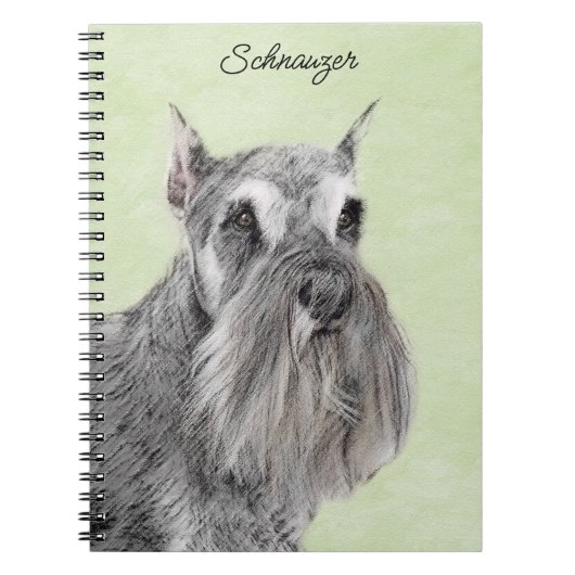Schnauzer (Giant, Standard) Schnauzer - Dog Art Notitieboek (Voorkant)