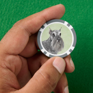Schnauzer (Giant, Standard) Schnauzer - Dog Art Poker Chips