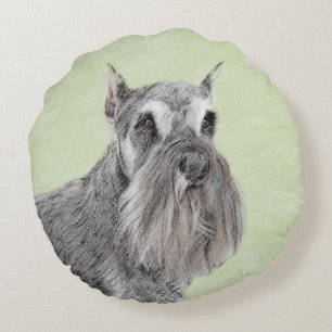 Schnauzer (Giant, Standard) Schnauzer - Dog Art Rond Kussen
