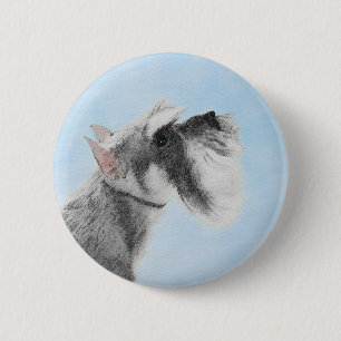 Schnauzer (Giant, Standard) Schnauzer - Dog Art Ronde Button 5,7 Cm