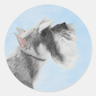 Schnauzer (Giant, Standard) Schnauzer - Dog Art Ronde Sticker