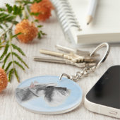 Schnauzer (Giant, Standard) Schnauzer - Dog Art Sleutelhanger (Voorkant Rechts)