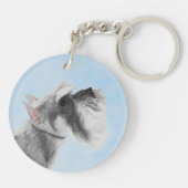 Schnauzer (Giant, Standard) Schnauzer - Dog Art Sleutelhanger (Achterkant)