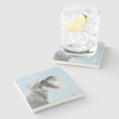 Schnauzer (Giant, Standard) Schnauzer - Dog Art Stenen Onderzetter (Zijkant)