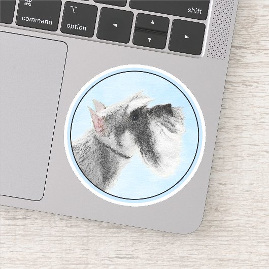 Schnauzer (Giant, Standard) Schnauzer - Dog Art Sticker (Detail)