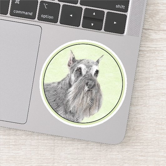 Schnauzer (Giant, Standard) Schnauzer - Dog Art Sticker (Detail)
