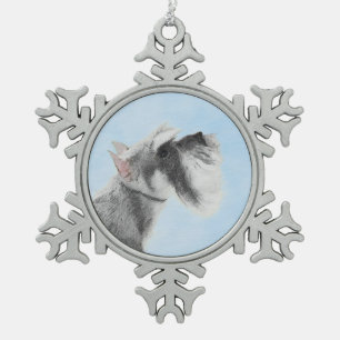Schnauzer (Giant, Standard) Schnauzer - Dog Art Tin Sneeuwvlok Ornament