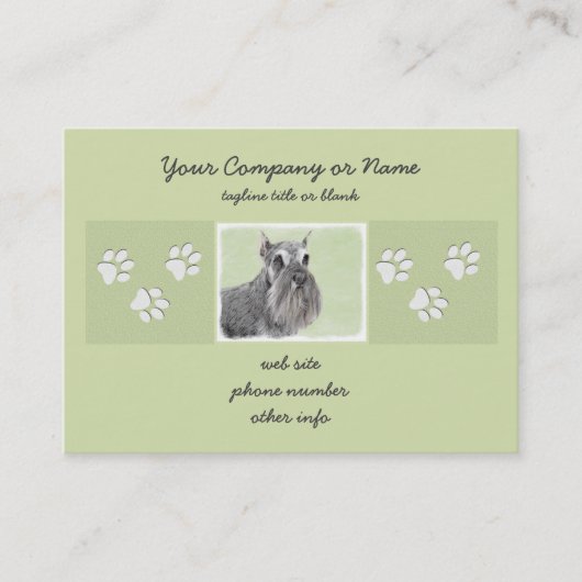 Schnauzer (Giant, Standard) Schnauzer - Dog Art Visitekaartje (Voorkant)