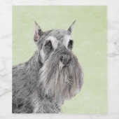 Schnauzer (Giant, Standard) Schnauzer - Dog Art Wijn Etiket (Enkel label)