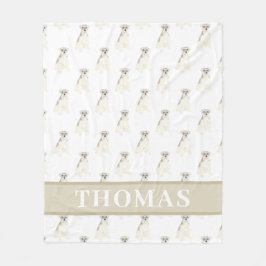 Schnauzer (grijs & wit) fleece deken