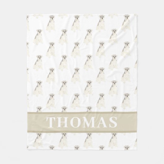 Schnauzer (grijs & wit) fleece deken (Voorkant)