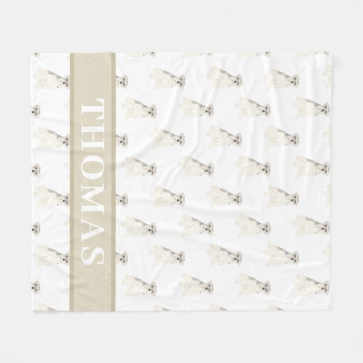 Schnauzer (grijs & wit) fleece deken (Voorkant (Horizontaal))