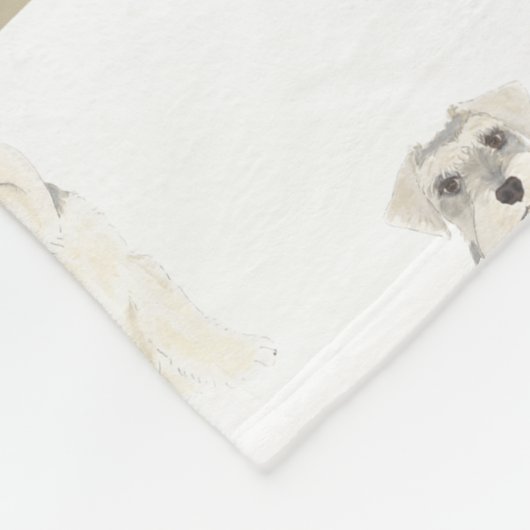 Schnauzer (grijs & wit) fleece deken (Hoek)