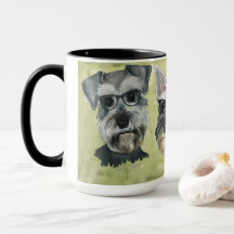 Schnauzer Groovy Glasses Coffee Mok