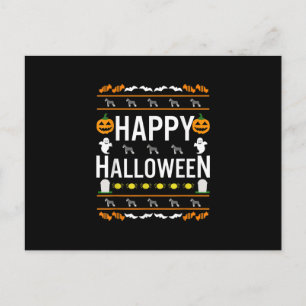 Schnauzer Halloween Lazy Ugly Costume Dog T-Shirt. Aankondigingskaart