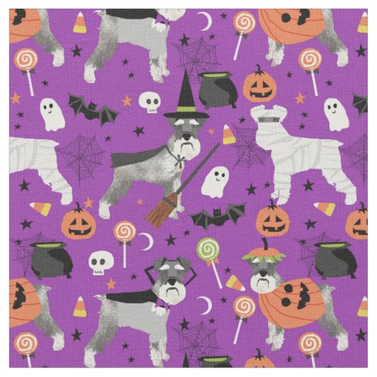 schnauzer halloween paars stof (Close Up)